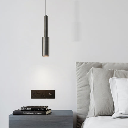 Kimphoria Modern Minimalist Adjustable Height Brass/Matte Black Pendant