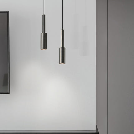 Kimphoria Modern Minimalist Adjustable Height Brass/Matte Black Pendant