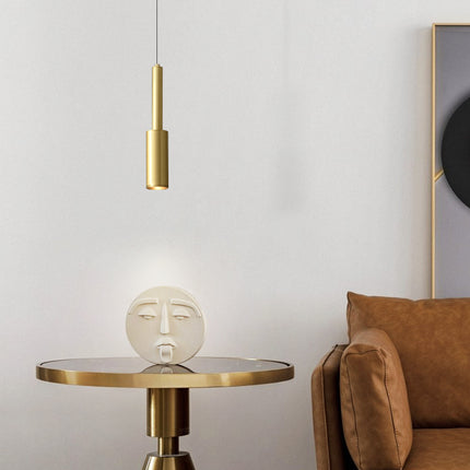 Kimphoria Modern Minimalist Adjustable Height Brass/Matte Black Pendant