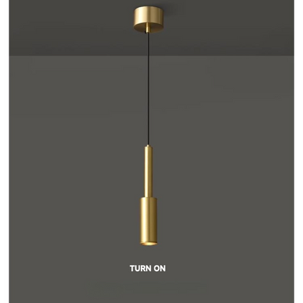 Kimphoria Modern Minimalist Adjustable Height Brass/Matte Black Pendant