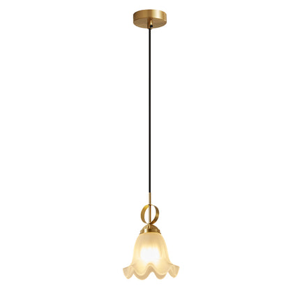 Kimphoria Modern Minimalist Flower Brass Pendant