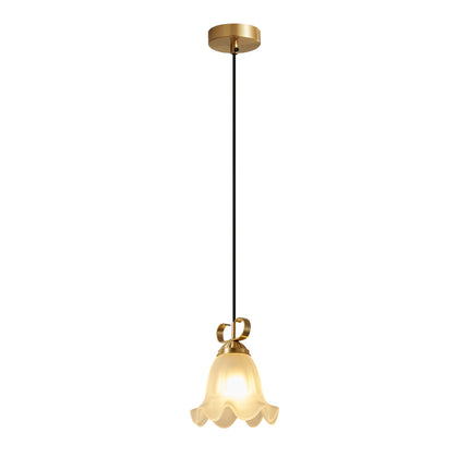 Kimphoria Modern Minimalist Flower Brass Pendant