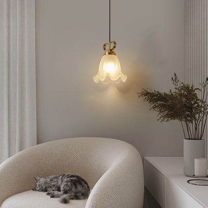 Kimphoria Modern Minimalist Flower Brass Pendant