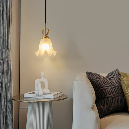 Kimphoria Modern Minimalist Flower Brass Pendant