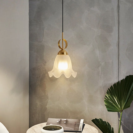 Kimphoria Modern Minimalist Flower Brass Pendant