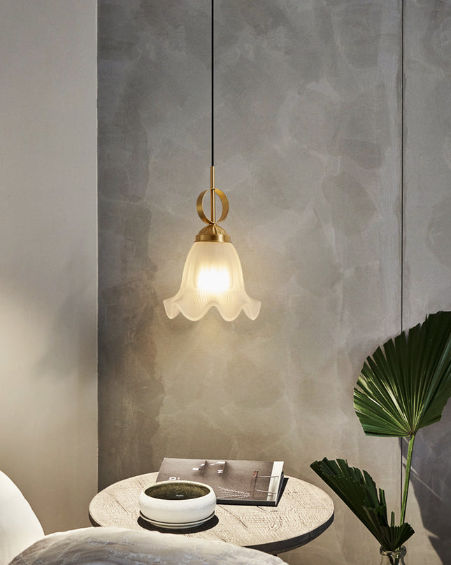 Kimphoria Modern Minimalist Flower Brass Pendant