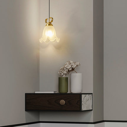 Kimphoria Modern Minimalist Flower Brass Pendant