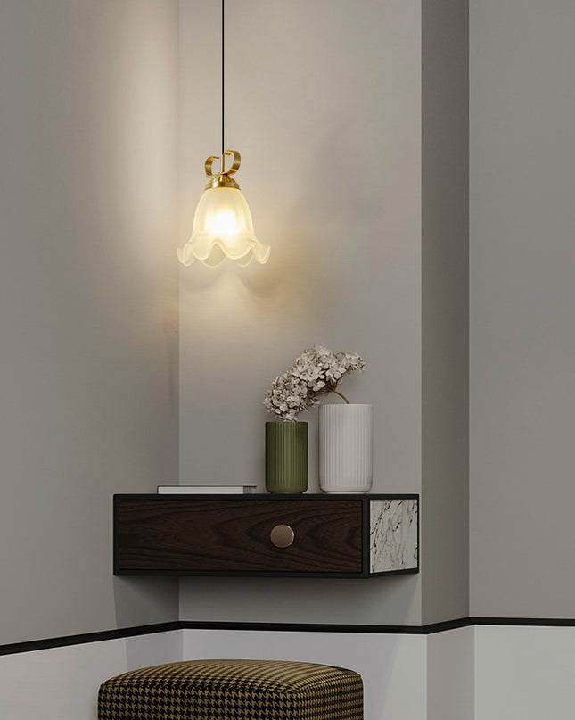 Kimphoria Modern Minimalist Flower Brass Pendant