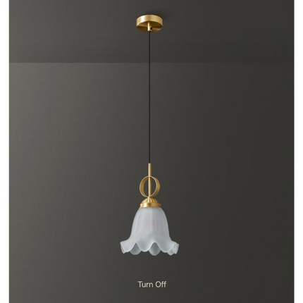 Kimphoria Modern Minimalist Flower Brass Pendant