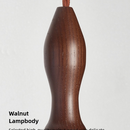 Kimphoria Chinese Classical Walnut Wood Brass Pendant