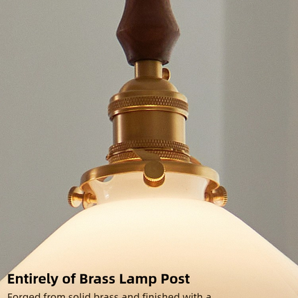 Kimphoria Chinese Classical Walnut Wood Brass Pendant