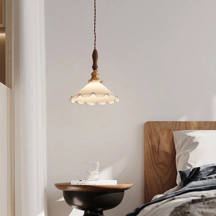Kimphoria Chinese Classical Walnut Wood Brass Pendant