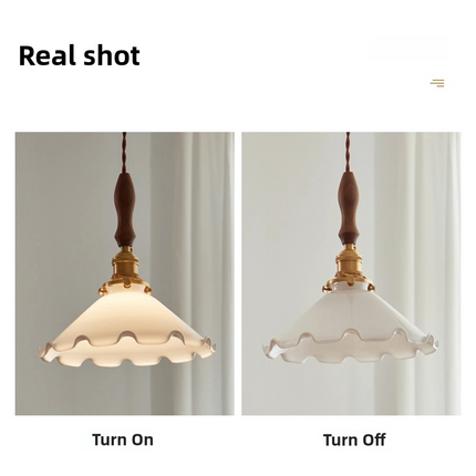 Kimphoria Chinese Classical Walnut Wood Brass Pendant