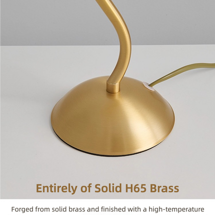Kimphoria Modern Minimalist Fabric Brass Table Lamp