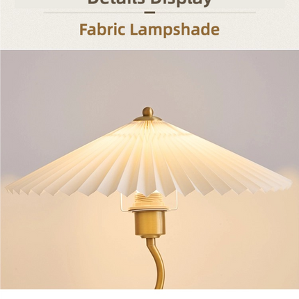 Kimphoria Modern Minimalist Fabric Brass Table Lamp