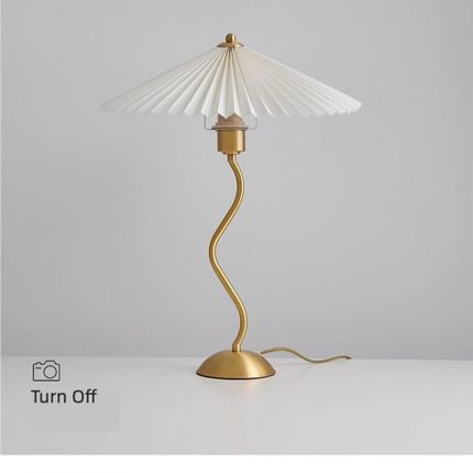 Kimphoria Modern Minimalist Fabric Brass Table Lamp