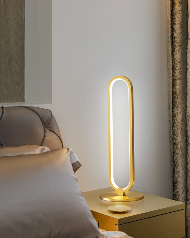 Kimphoria Modern Minimalist Brass / Black Table Lamp, 3 Lighting Color Dimmable