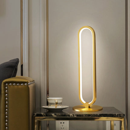 Kimphoria Modern Minimalist Brass / Black Table Lamp, 3 Lighting Color Dimmable