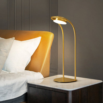 Kimphoria Modern Minimalist Brass Desk Lamp, 3 Lighting Color Dimmable
