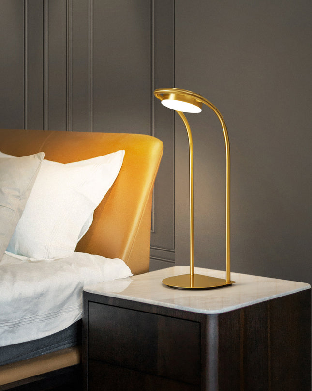Kimphoria Modern Minimalist Brass Desk Lamp, 3 Lighting Color Dimmable