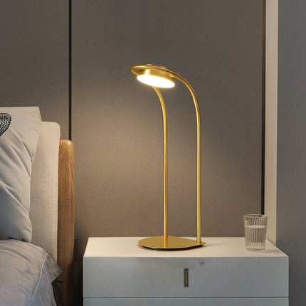 Kimphoria Modern Minimalist Brass Desk Lamp, 3 Lighting Color Dimmable