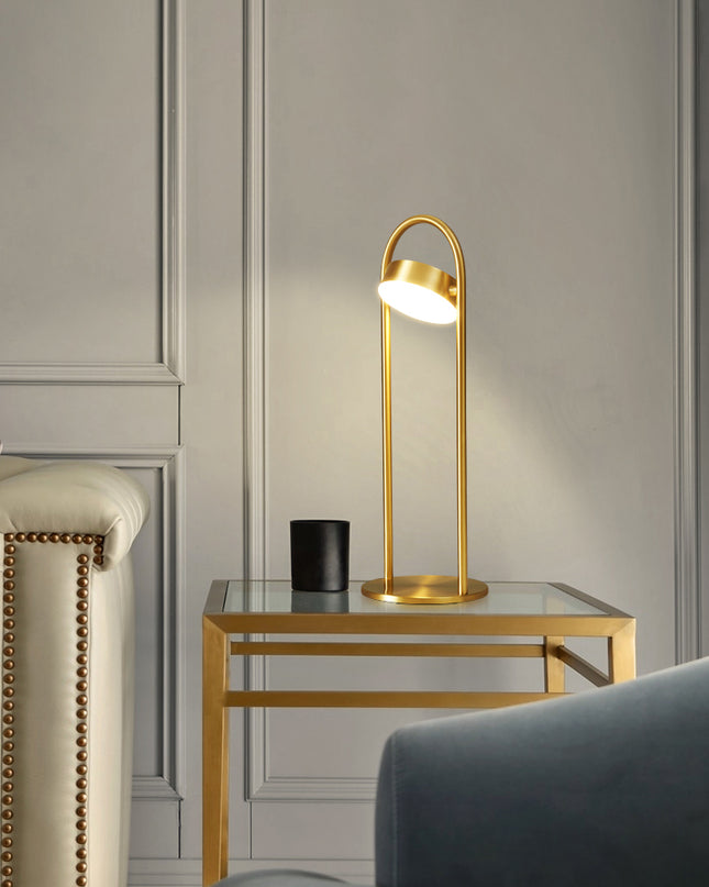 Kimphoria Modern Minimalist Brass Desk Lamp, 3 Lighting Color Dimmable
