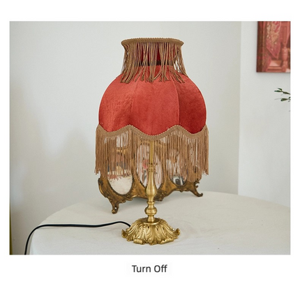 Kimphoria Chinese Classical Fabric Brass Table Lamp
