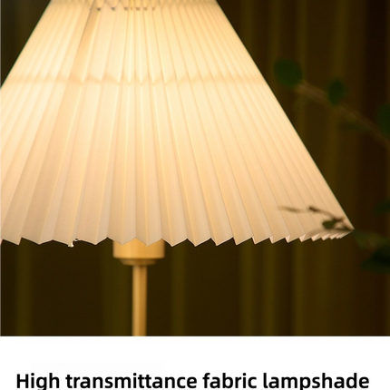 Kimphoria Chinese Classical Fabric Walnut Brass Table Lamp
