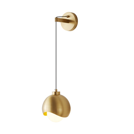 Kimphoria Brass & Blacken Brass Wall Lamp, 3 Color Dimmable, Adjustable Height