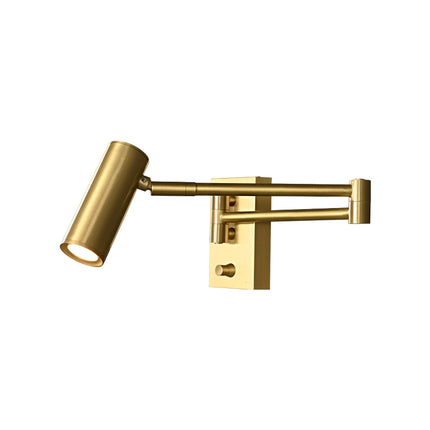 Kimphoria Modern Minimalist Dimmable Brass / Matte Black Swing Arm Wall Lamp