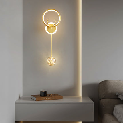 Kimphoria 2 or 3 Light Nordic Luxury Dimmable Brass / Blacken Wall Sconce
