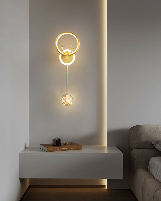Kimphoria 2 or 3 Light Nordic Luxury Dimmable Brass / Blacken Wall Sconce