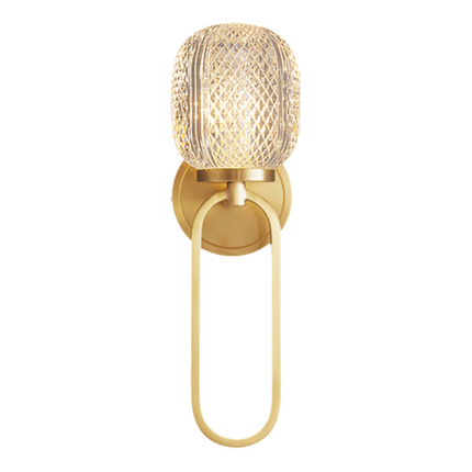 Kimphoria Modern Minimalist  Honeycomb / Ellipse Brass Wall Sconce