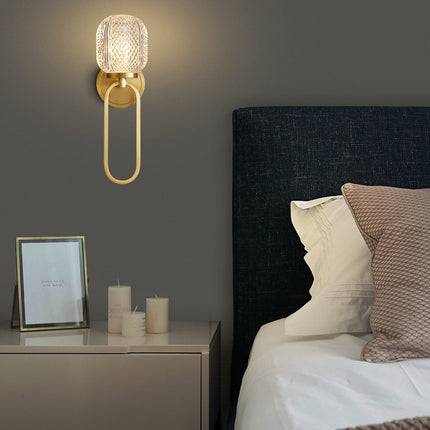 Kimphoria Modern Minimalist  Honeycomb / Ellipse Brass Wall Sconce