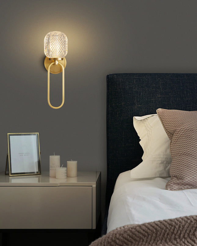 Kimphoria Modern Minimalist  Honeycomb / Ellipse Brass Wall Sconce