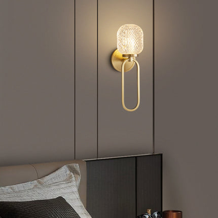 Kimphoria Modern Minimalist  Honeycomb / Ellipse Brass Wall Sconce