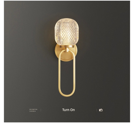 Kimphoria Modern Minimalist  Honeycomb / Ellipse Brass Wall Sconce