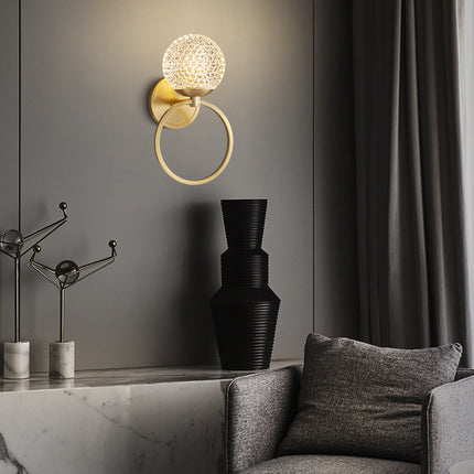 Kimphoria Modern Minimalist  Honeycomb / Ellipse Brass Wall Sconce