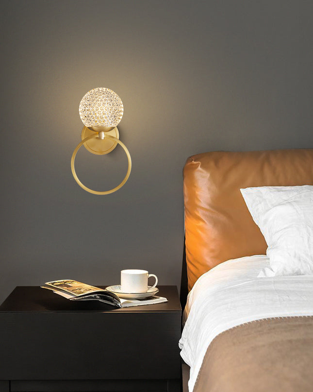 Kimphoria Modern Minimalist  Honeycomb / Ellipse Brass Wall Sconce