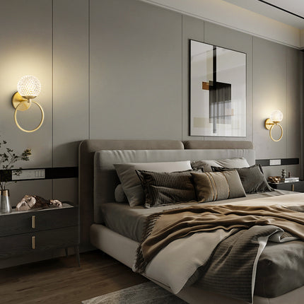 Kimphoria Modern Minimalist  Honeycomb / Ellipse Brass Wall Sconce