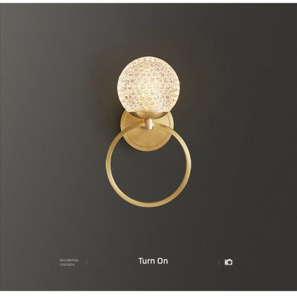 Kimphoria Modern Minimalist  Honeycomb / Ellipse Brass Wall Sconce
