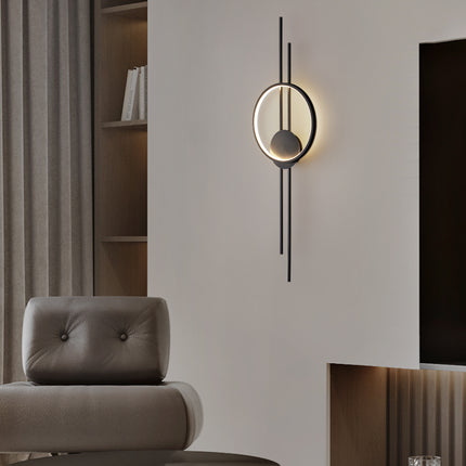 Kimphoria Modern Minimalist Dimmable Brass / Matte Black Wall Sconce