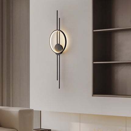 Kimphoria Modern Minimalist Dimmable Brass / Matte Black Wall Sconce