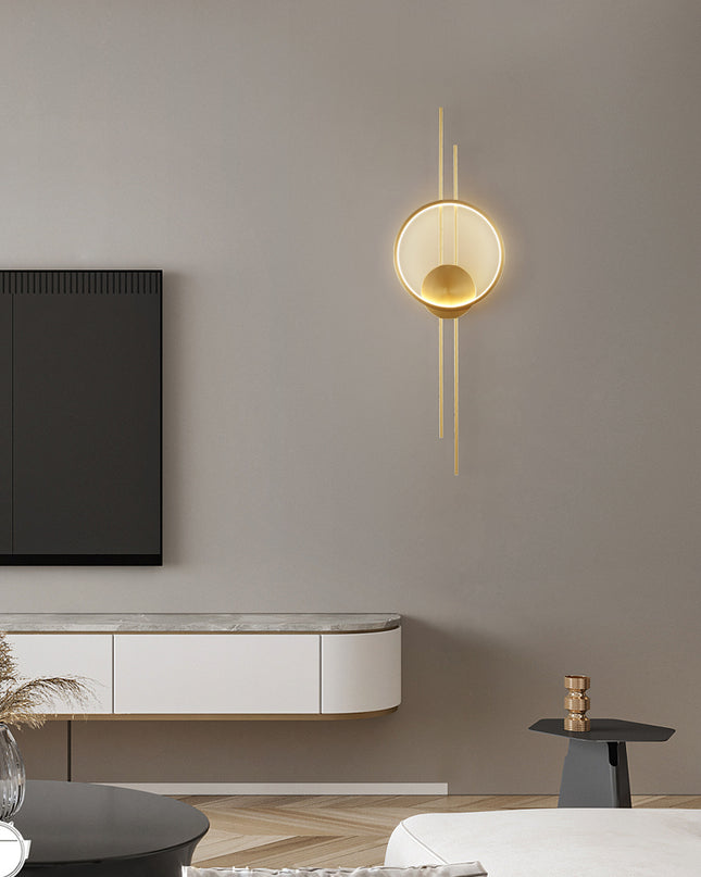 Kimphoria Modern Minimalist Dimmable Brass / Matte Black Wall Sconce