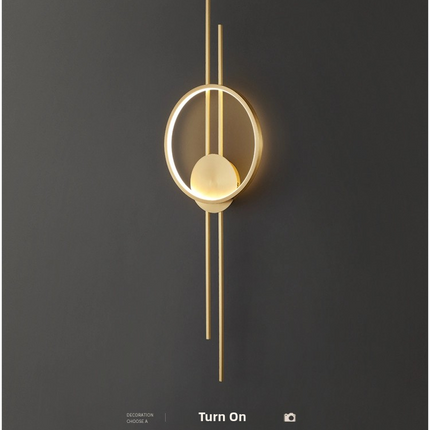 Kimphoria Modern Minimalist Dimmable Brass / Matte Black Wall Sconce