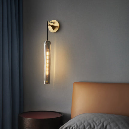 Kimphoria Modern Minimalist Crystal Brass Wall Sconce