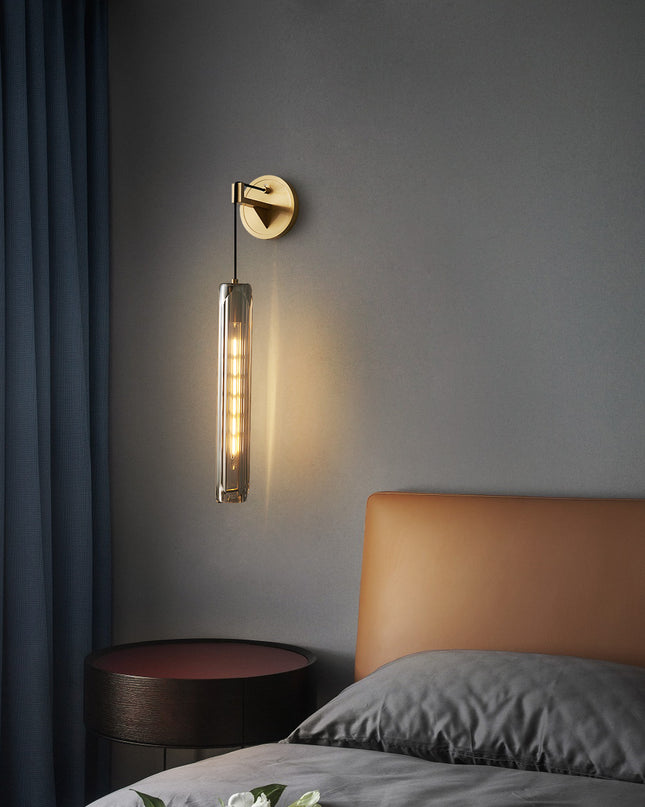 Kimphoria Modern Minimalist Crystal Brass Wall Sconce
