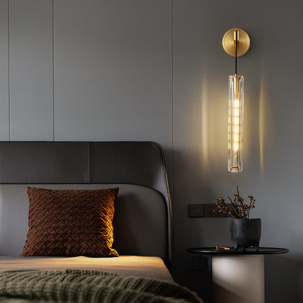 Kimphoria Modern Minimalist Crystal Brass Wall Sconce