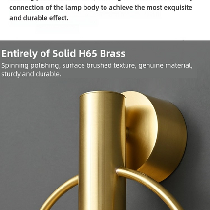 Kimphoria Modern Minimalist Dimmable Brass / Matte Black Wall Sconce