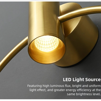 Kimphoria Modern Minimalist Dimmable Brass / Matte Black Wall Sconce